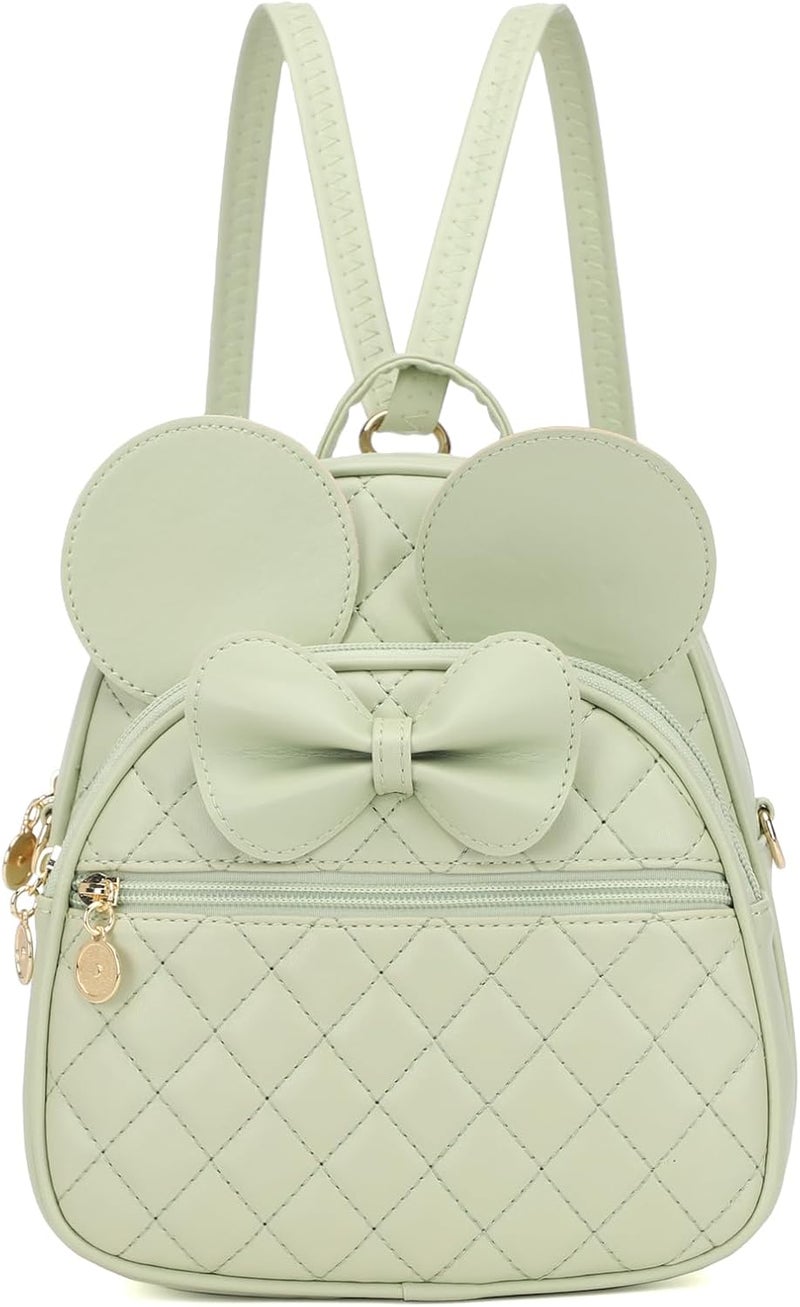 KL928 Girls Mini Backpack Bowknot Polka Dot Cute Small Daypacks Convertible Shoulder Bag Purse for Women - Image 1